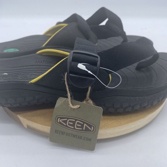 Keen Solr Toe Post Sandals Mens 12 Black Anatomic Footbed Adjustable Strap - Picture 4 of 10